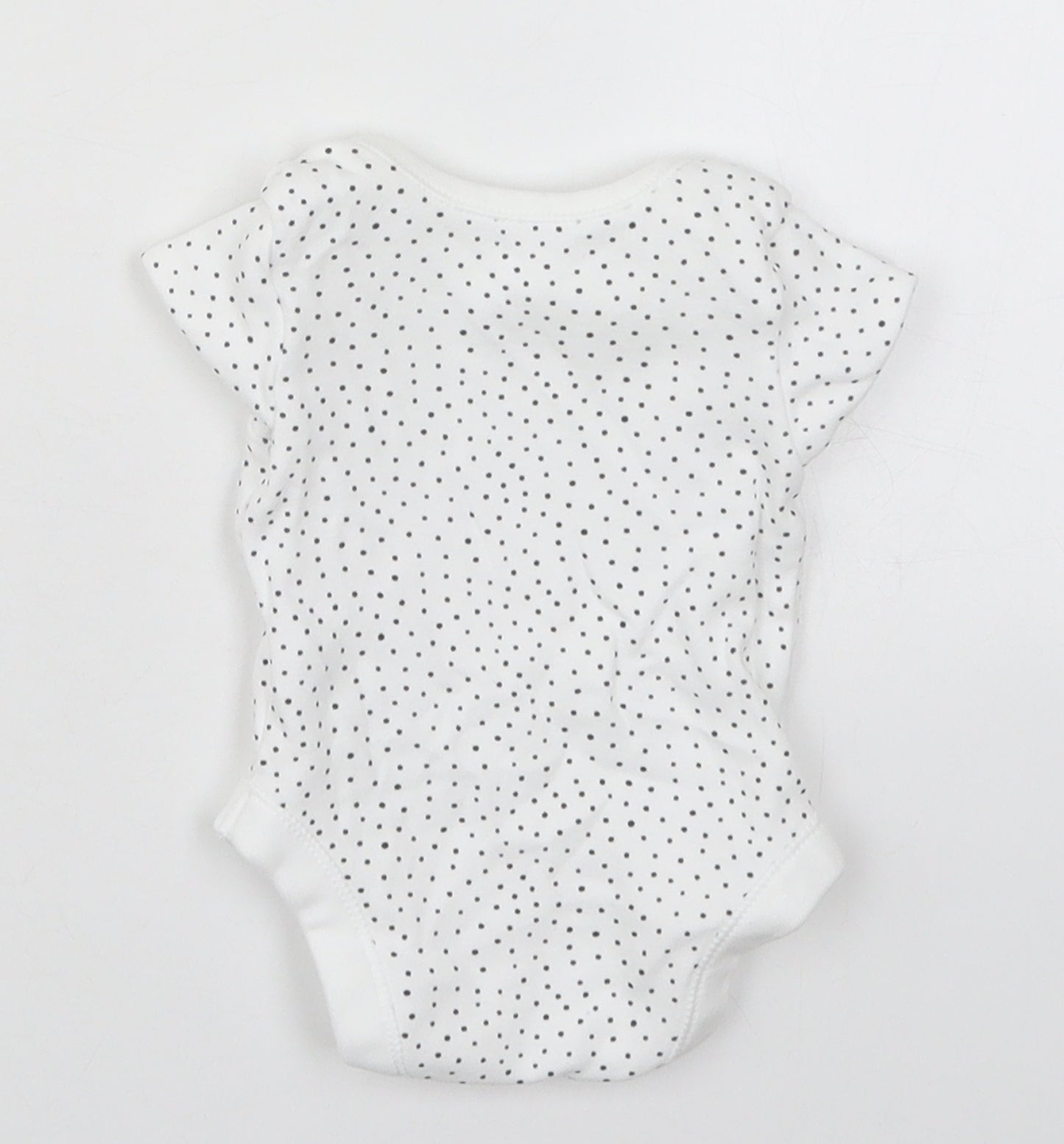 George Baby White Polka Dot Cotton Babygrow One-Piece Size 0-3 Months  Button