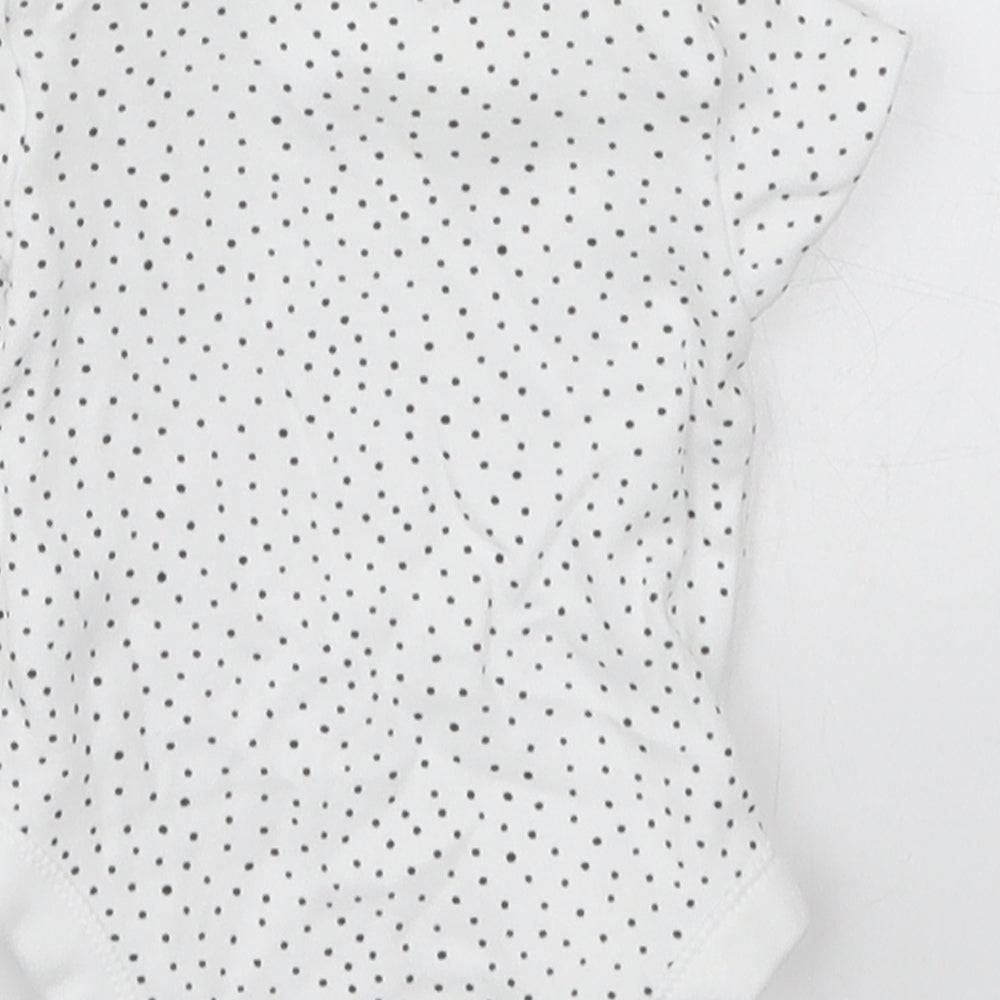 George Baby White Polka Dot Cotton Babygrow One-Piece Size 0-3 Months  Button