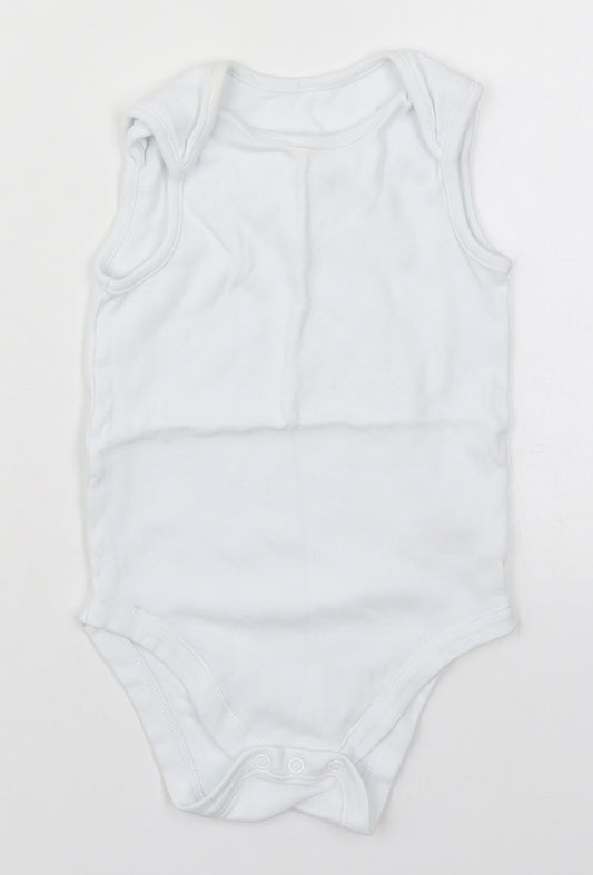 Dunnes Baby White  Cotton Babygrow One-Piece Size 24 Months  Button
