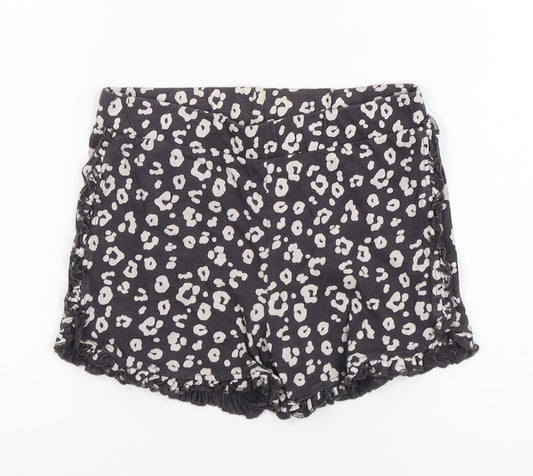 F&F Girls Multicoloured Animal Print Cotton Sweat Shorts Size 5-6 Years  Regular