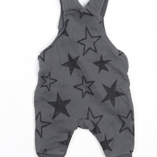 F&F Boys Grey  Cotton Dungaree One-Piece Size 0-3 Months