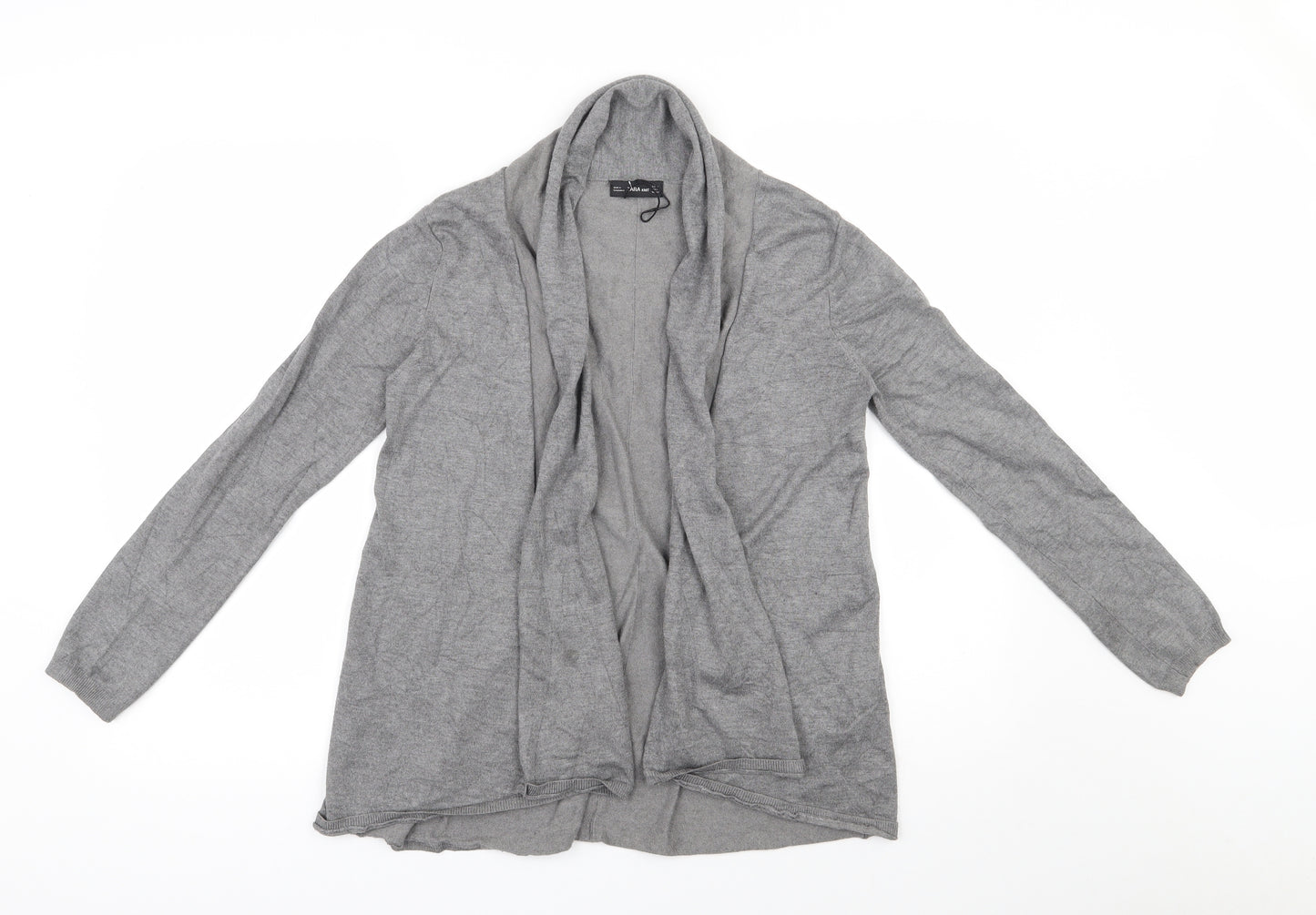 Zara Knit Womens Grey V-Neck  Viscose Cardigan Jumper Size M