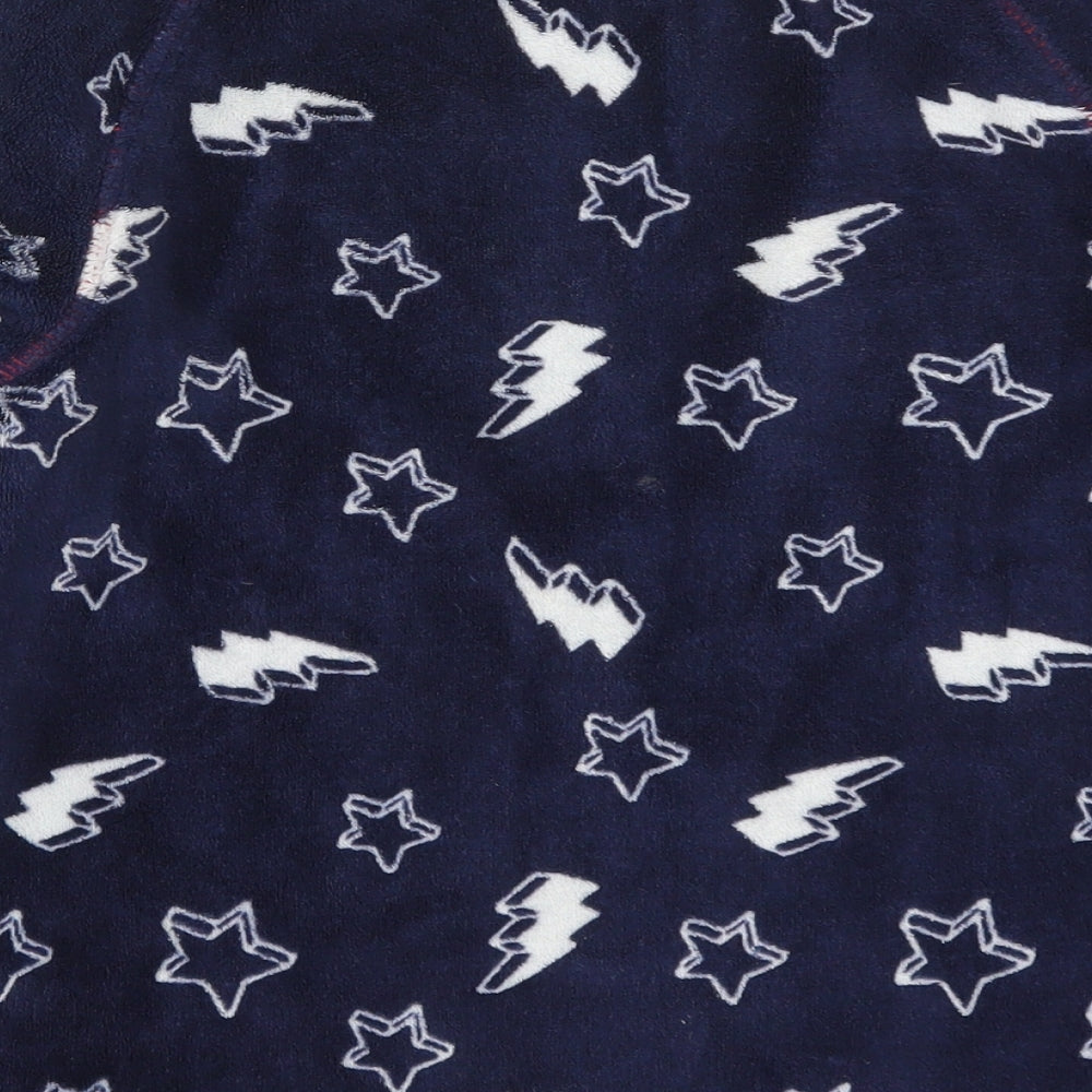 George Boys Blue Solid Polyester  Pyjama Top Size 11-12 Years  Pullover - Stars and Lightning Bolts