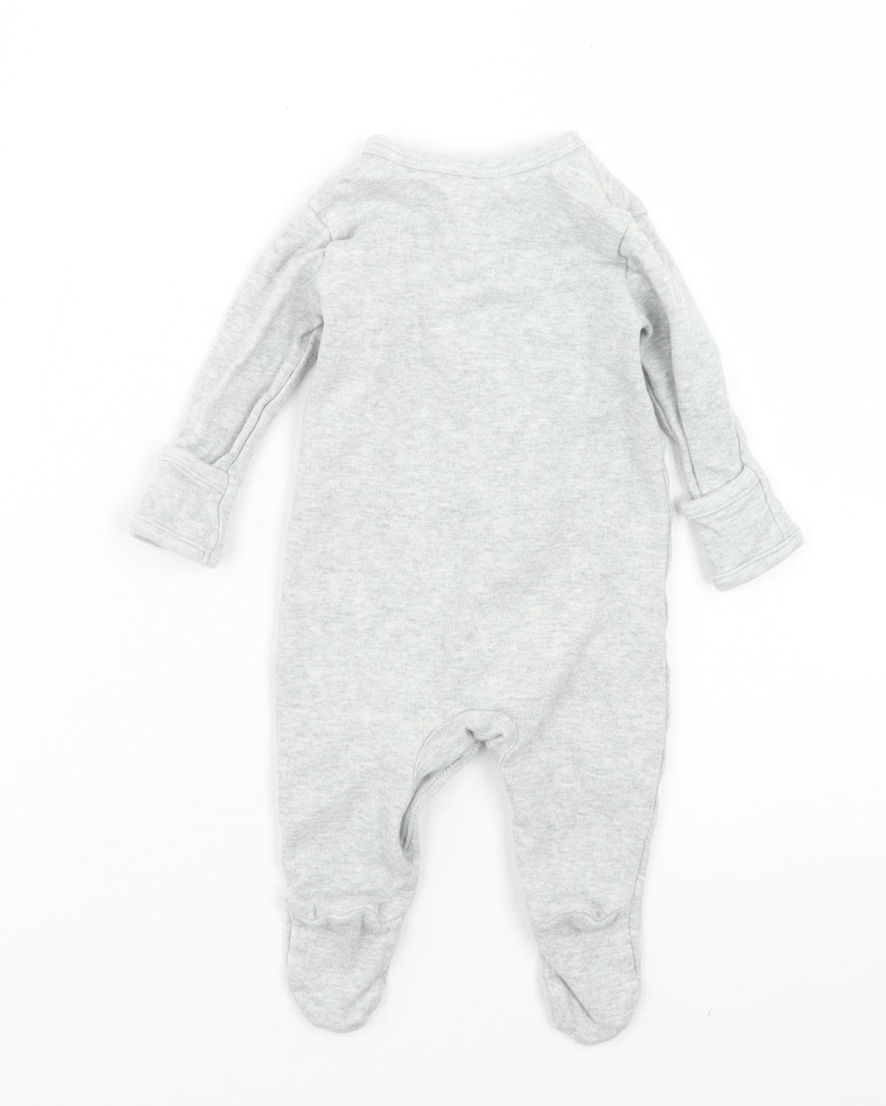 mamas & papas Girls Grey  Cotton Babygrow One-Piece Size 0-3 Months  Snap - Dinosaur