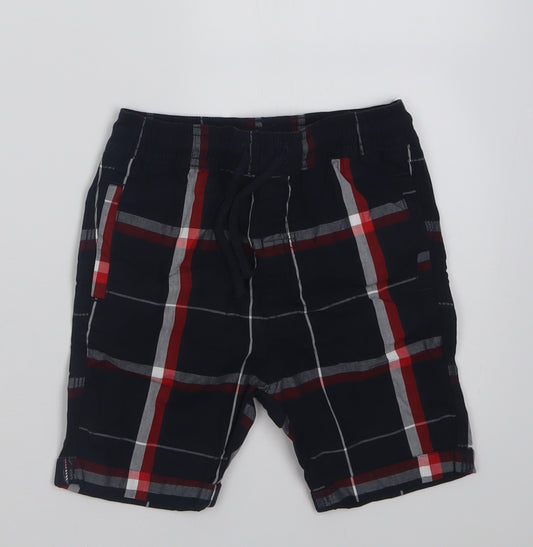 TU Boys Black Check Cotton Bermuda Shorts Size 4 Years  Regular Tie