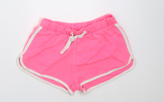 Marks and Spencer Girls Pink  Polyester Sweat Shorts Size 8-9 Years  Regular Tie