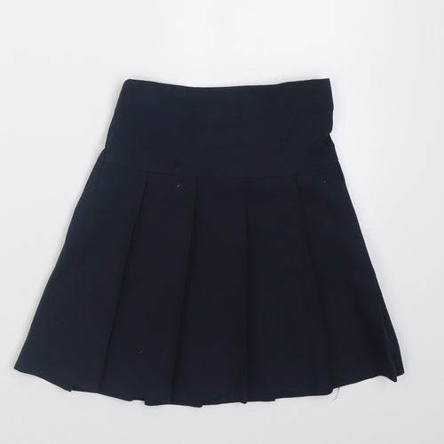 Marks and Spencer Girls Blue  Polyester A-Line Skirt Size 7-8 Years  Regular Pull On - School Wear
