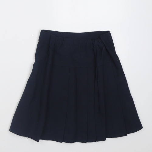 Marks and Spencer Girls Blue  Polyester A-Line Skirt Size 7-8 Years  Regular Pull On - School Wear