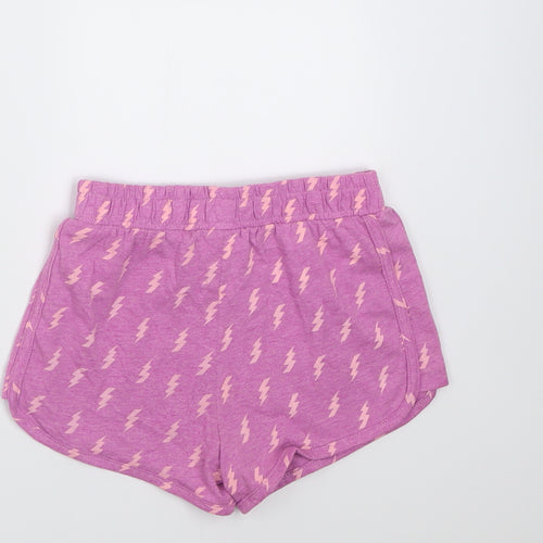 Dunnes Stores Girls Purple Geometric Polyester Sweat Shorts Size 6-7 Years  Regular Tie