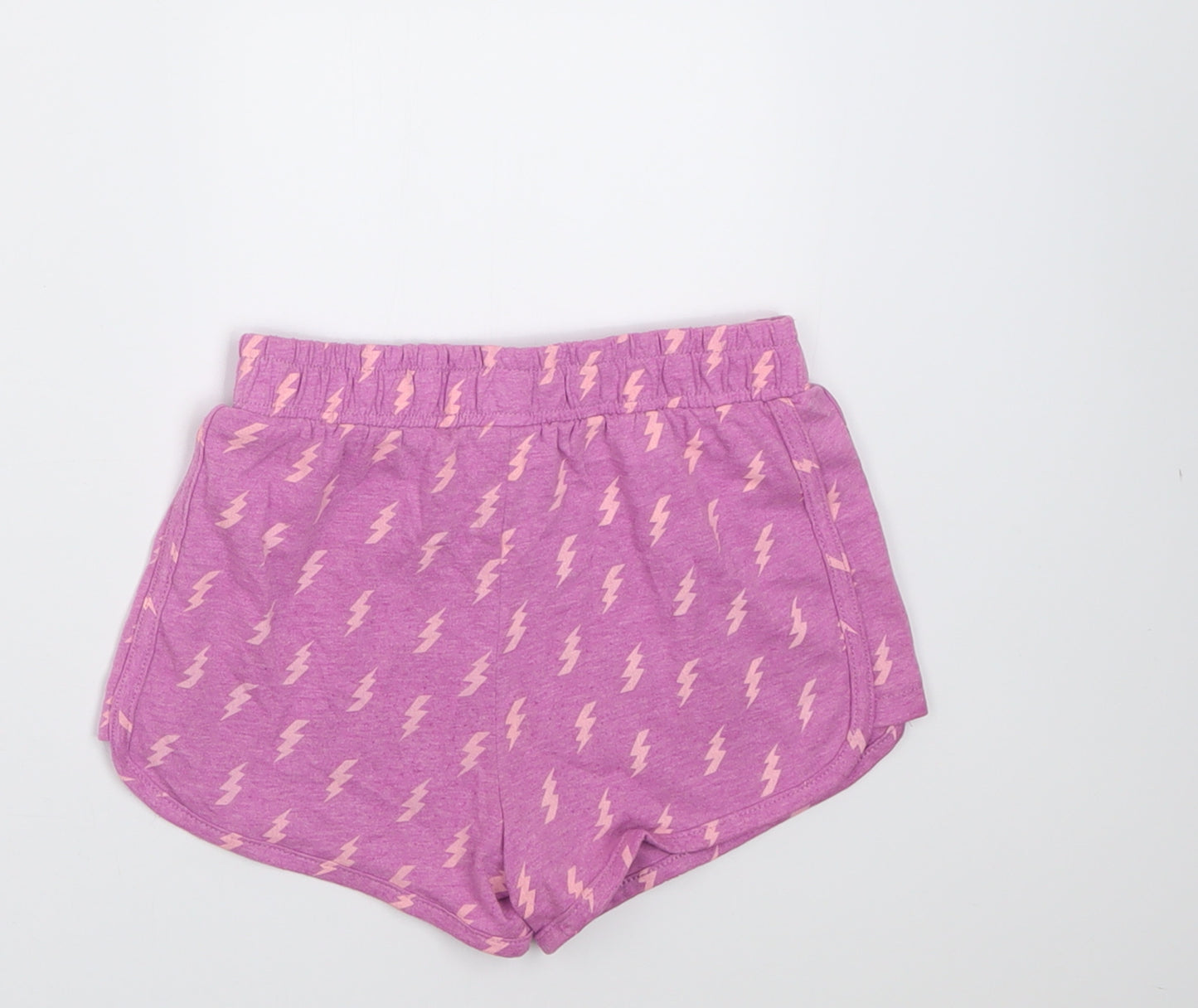 Dunnes Stores Girls Purple Geometric Polyester Sweat Shorts Size 6-7 Years  Regular Tie