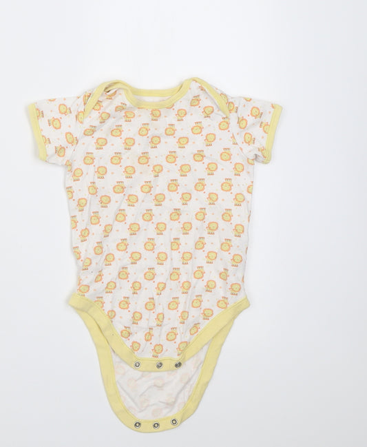 F&F Baby Yellow Geometric Cotton Babygrow One-Piece Size 18-24 Months  Button