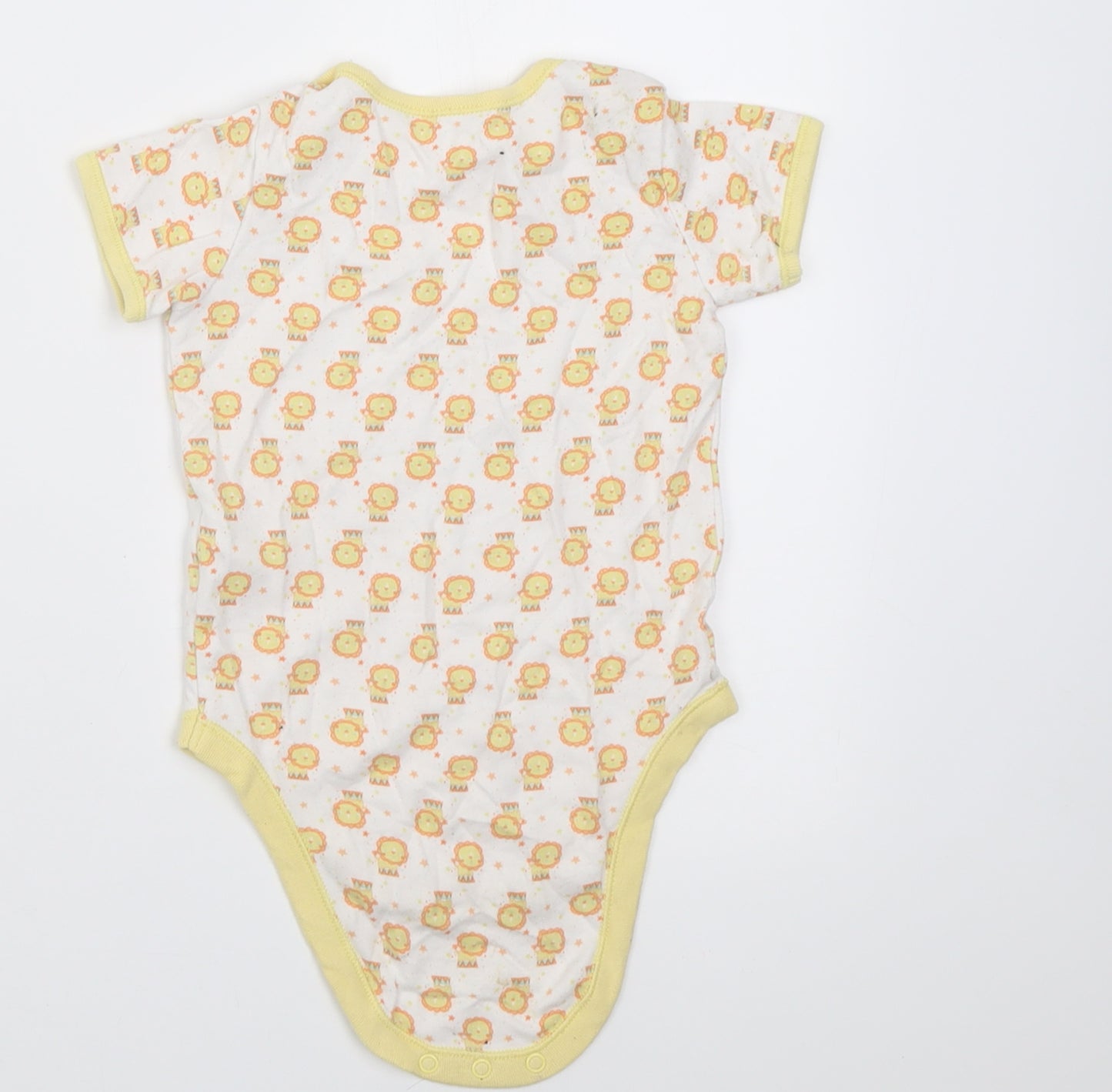 F&F Baby Yellow Geometric Cotton Babygrow One-Piece Size 18-24 Months  Button