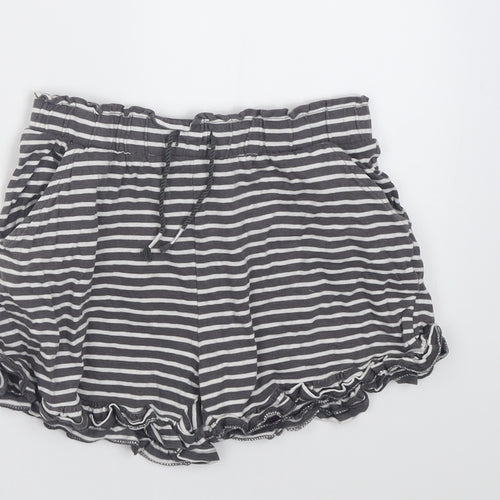 TU Girls Grey Striped Cotton Bermuda Shorts Size 11 Years  Regular Tie