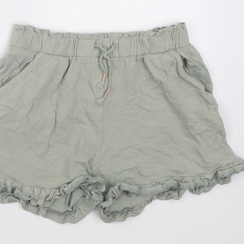TU Girls Green  Cotton Bermuda Shorts Size 11 Years  Regular Tie