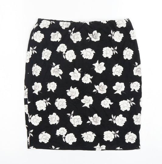 New Look Girls Black Floral Polyester Mini Skirt Size 12-13 Years  Regular