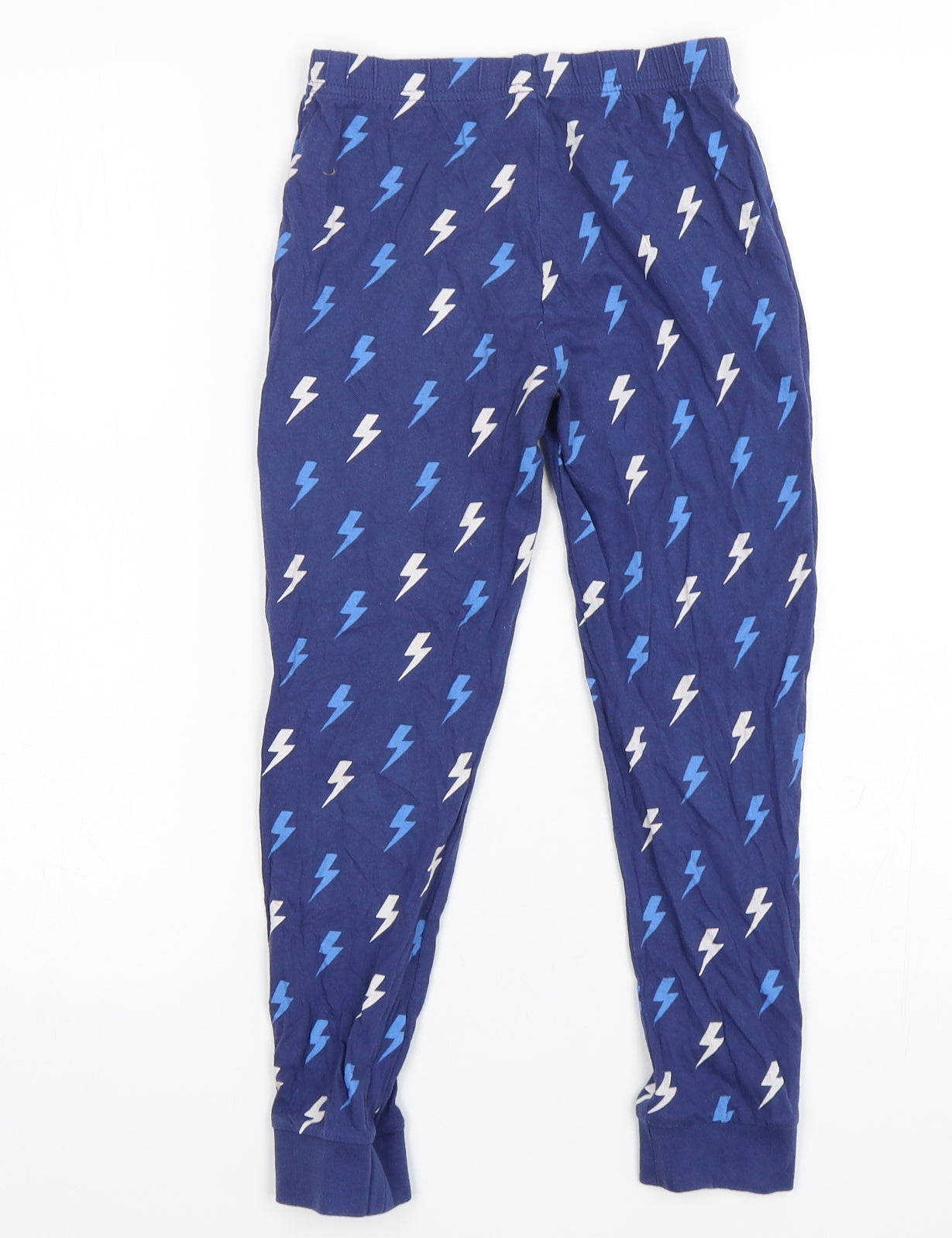 F&F Boys Blue Spotted Cotton  Pyjama Pants Size 7-8 Years