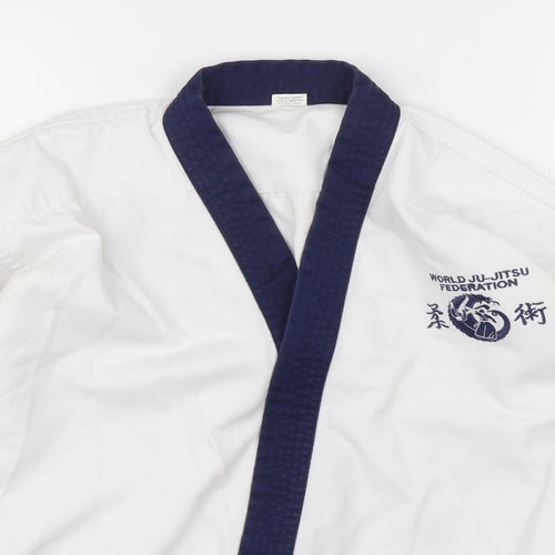 World Ju Jitsu federation  Boys White V-Neck  Polyester Pullover Jumper Size 10 Years  Pullover - Ju Jitsu Gi