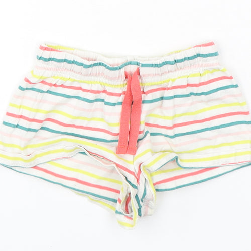 Marks and Spencer Girls Multicoloured Striped Cotton Sweat Shorts Size 4-5 Years  Regular