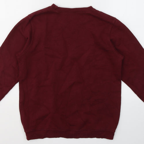 School Wear Boys Red Round Neck  Cotton Pullover Jumper Size 10-11 Years