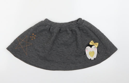 TU Girls Grey  Polyester Skater Skirt Size 4-5 Years  Regular  - Penguin Star
