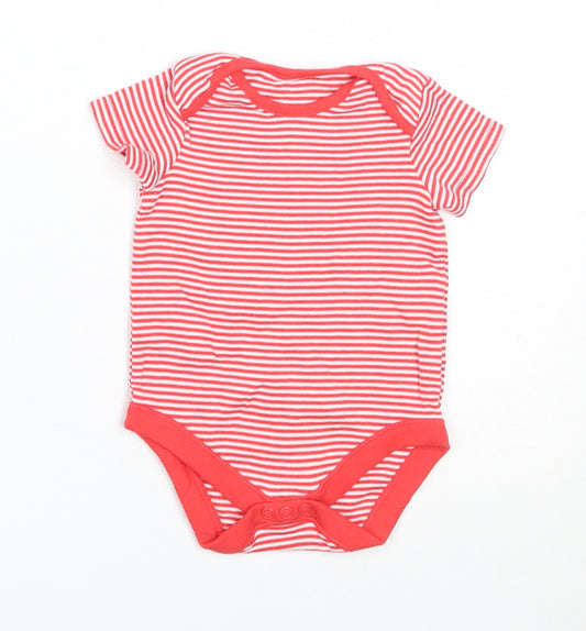 F&F Boys Red Striped Cotton Babygrow One-Piece Size 6-9 Months