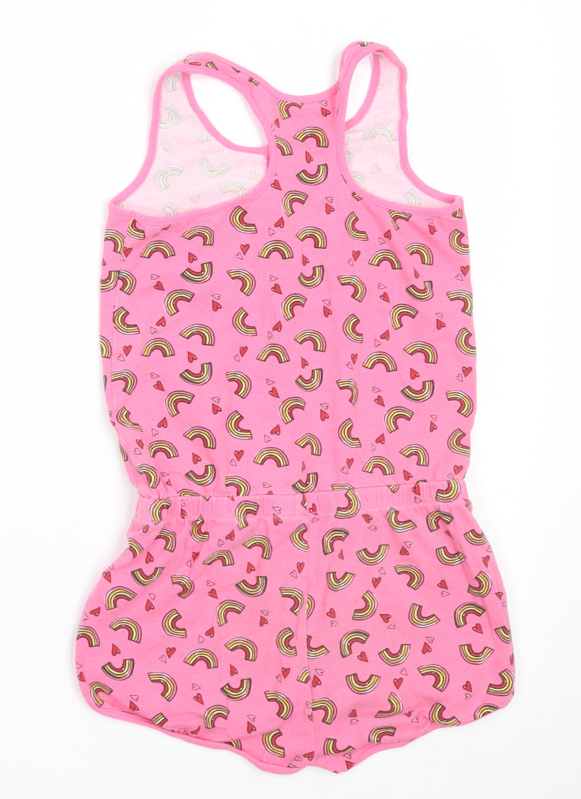 Pepperts! Girls Pink Solid Cotton Top One Piece Size 7-8 Years