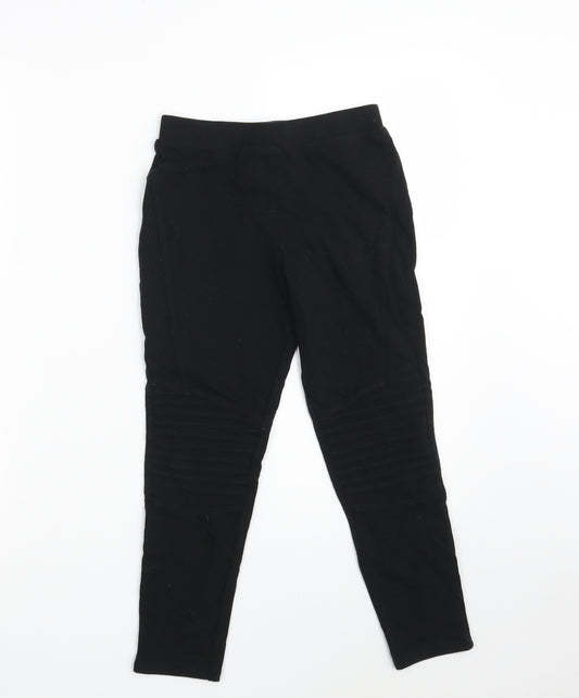 Matalan Girls Black  Cotton Jogger Trousers Size 9 Months L20 in Slim  - Leggings
