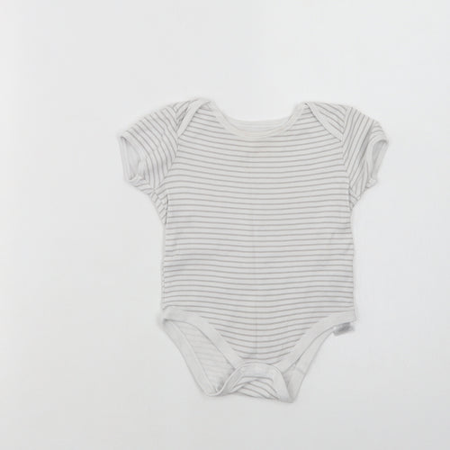 Primark Baby White Striped Cotton Romper One-Piece Size 12-18 Months  Snap