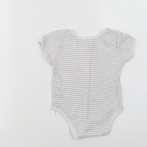 Primark Baby White Striped Cotton Romper One-Piece Size 12-18 Months  Snap