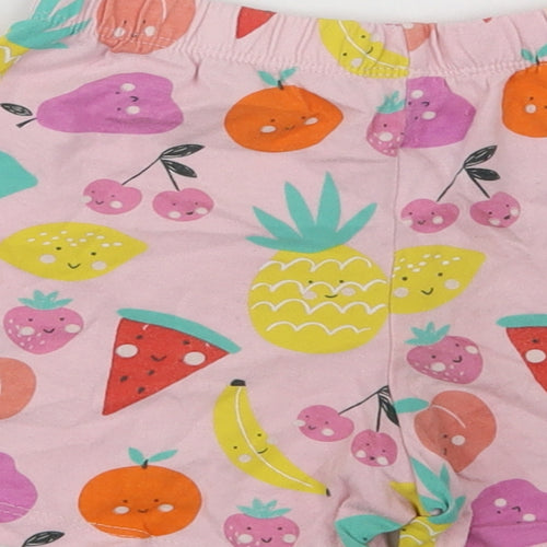 Mothercare Girls Pink Geometric Cotton Bermuda Shorts Size 5-6 Years  Regular  - Fruit Print