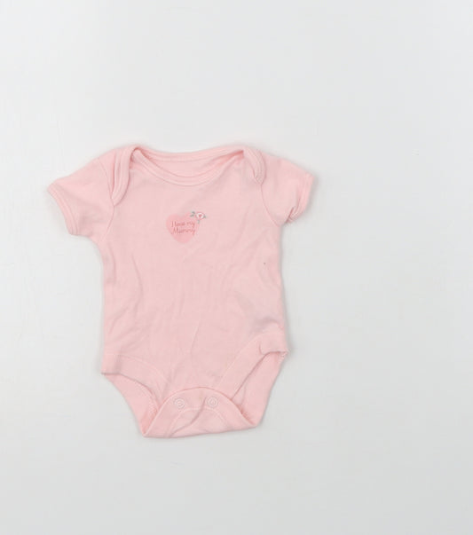 George Baby Pink  Cotton Romper One-Piece Size 0-3 Months  Snap - Tiny Baby