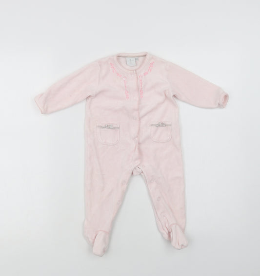 Jasper Conran Baby Pink  Cotton Babygrow One-Piece Size 6-9 Months  Snap