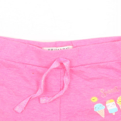 Primark Girls Pink  Polyester Sweat Shorts Size 2-3 Years  Regular