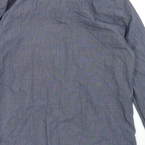 TU Mens Black  Cotton  Dress Shirt Size 14.5 Collared Button