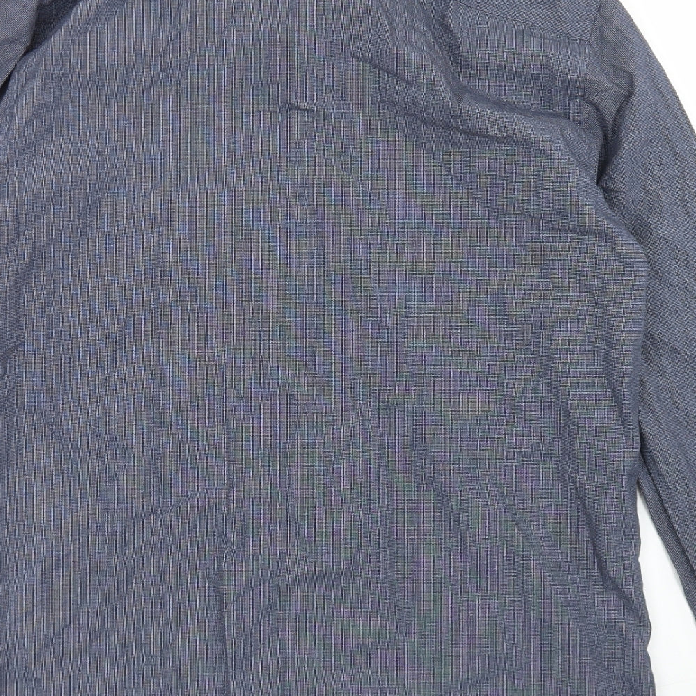 TU Mens Black  Cotton  Dress Shirt Size 14.5 Collared Button