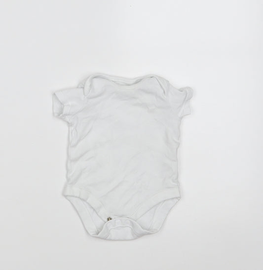 F&F Baby White  100% Cotton Babygrow One-Piece Size 0-3 Months  Button