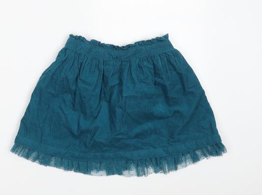 Marks and Spencer Girls Blue  Cotton Mini Skirt Size 3-4 Years  Regular