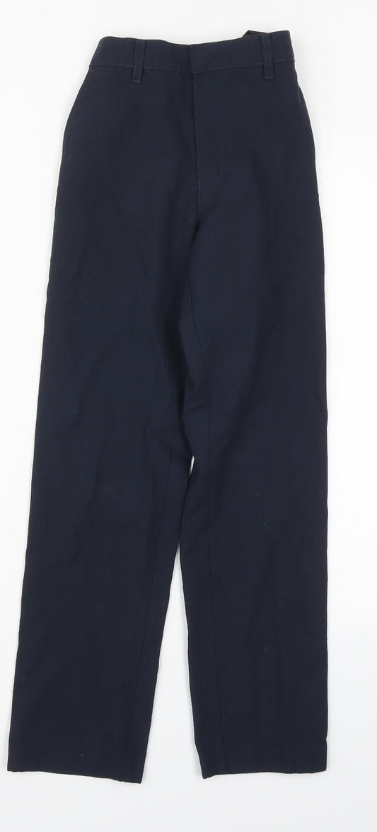 Marks and Spencer Boys Blue  Polyester Dress Pants Trousers Size 10-11 Years  Regular Hook & Eye