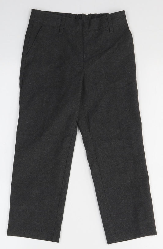 Marks and Spencer Boys Grey  Polyester Chino Trousers Size 3-4 Years  Regular  - school trousers