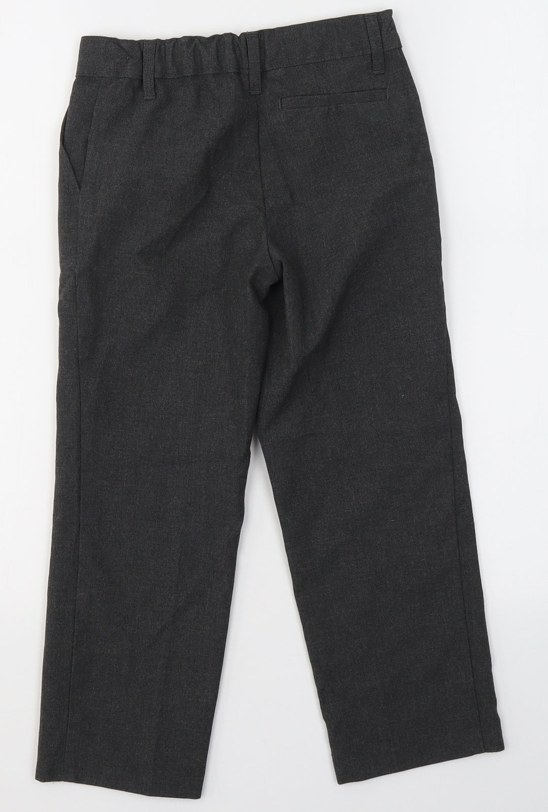 Marks and Spencer Boys Grey  Polyester Chino Trousers Size 3-4 Years  Regular  - school trousers