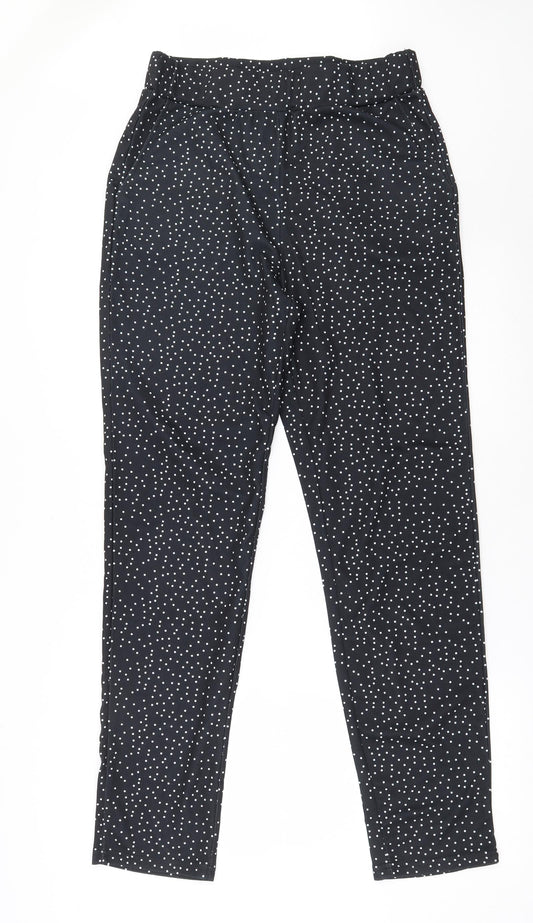 SheIn Womens Black Polka Dot Polyester Capri Leggings Size L L30.5 in