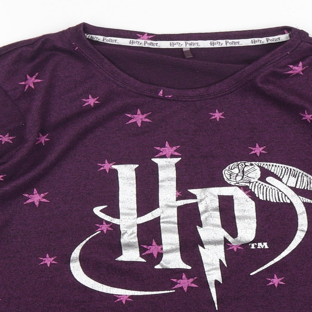 Harry Potter  Womens Purple Polka Dot Polyester Top Pyjama Top Size 16