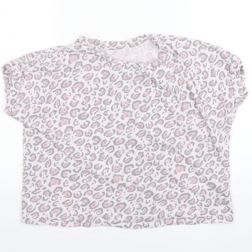 Dunnes Stores Womens Pink Animal Print Cotton Top Pyjama Top Size XS