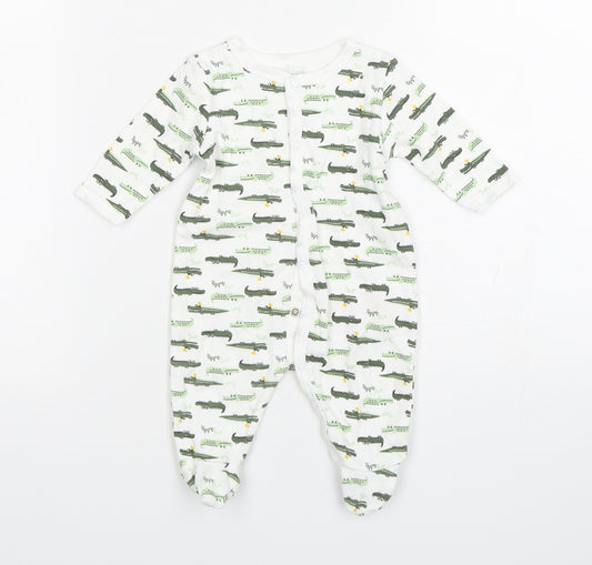 Name It  Boys Multicoloured Spotted Cotton Babygrow One-Piece Size Newborn  Snap - Crocodile