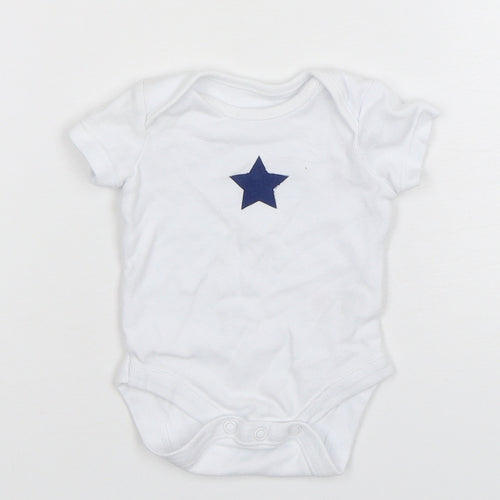 Dunnes Stores Boys White  Cotton Leotard One-Piece Size Newborn  Snap