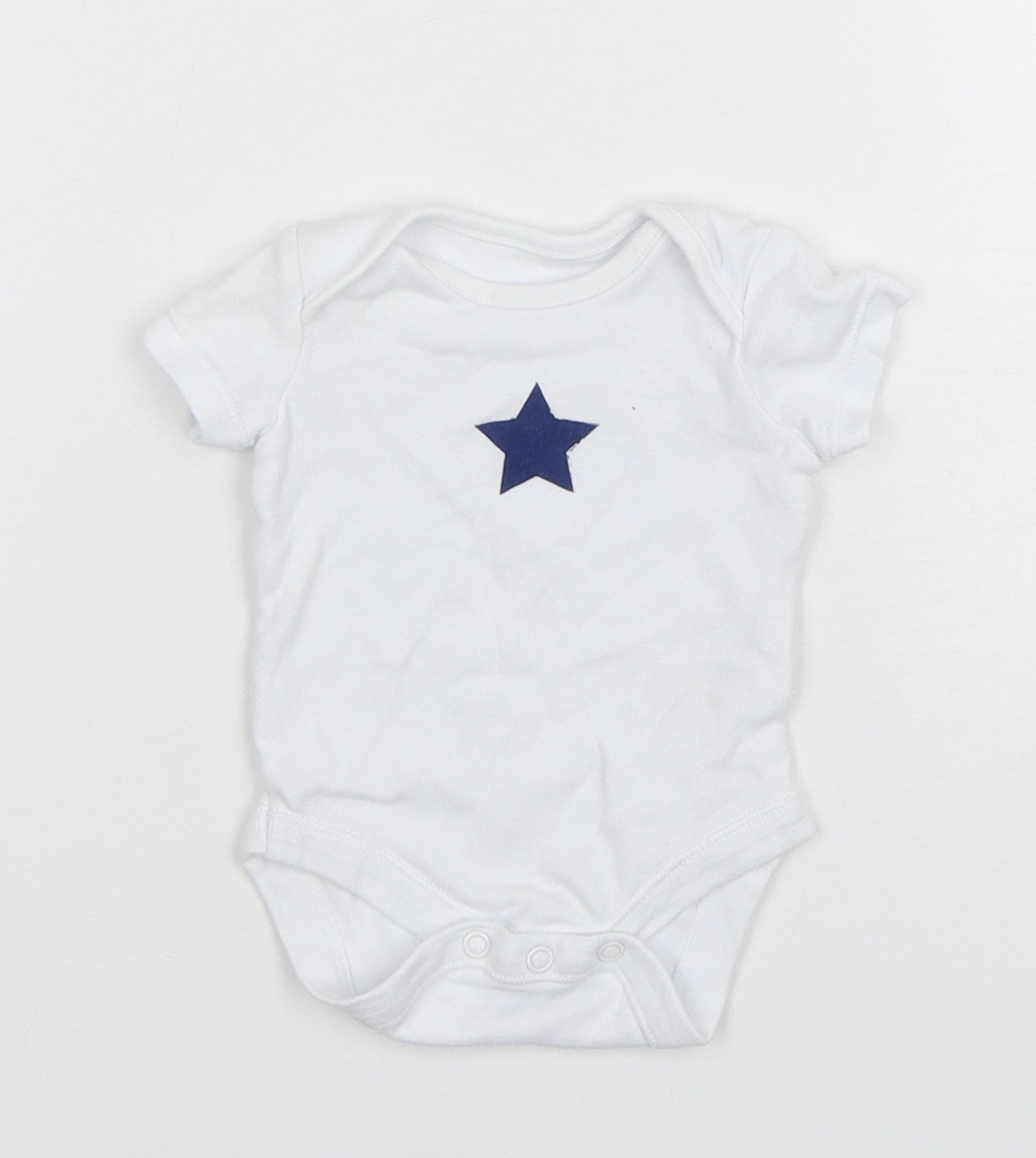 Dunnes Stores Boys White  Cotton Leotard One-Piece Size Newborn  Snap