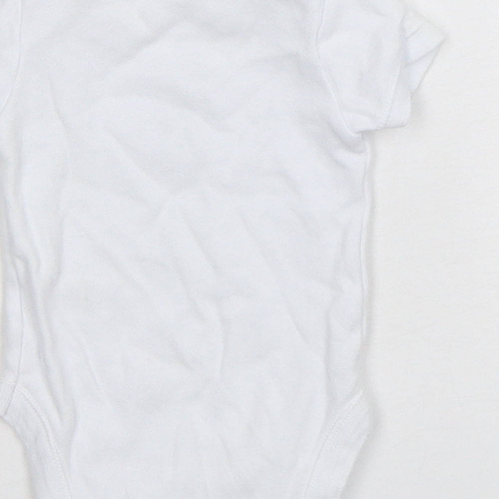 Dunnes Stores Boys White  Cotton Leotard One-Piece Size Newborn  Snap