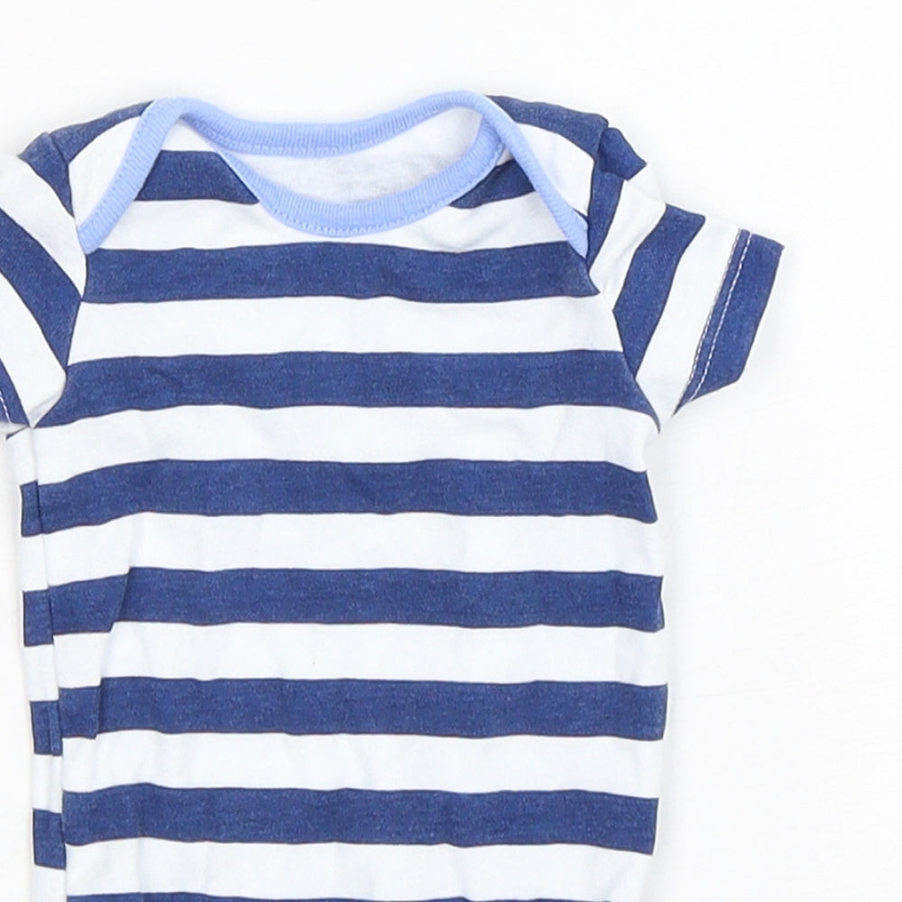 Dunnes Stores Boys Multicoloured Striped Cotton Leotard One-Piece Size Newborn  Snap
