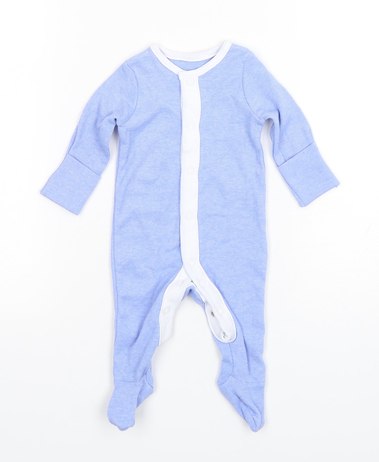 Dunnes Stores Boys Blue  Cotton Babygrow One-Piece Size Newborn  Snap