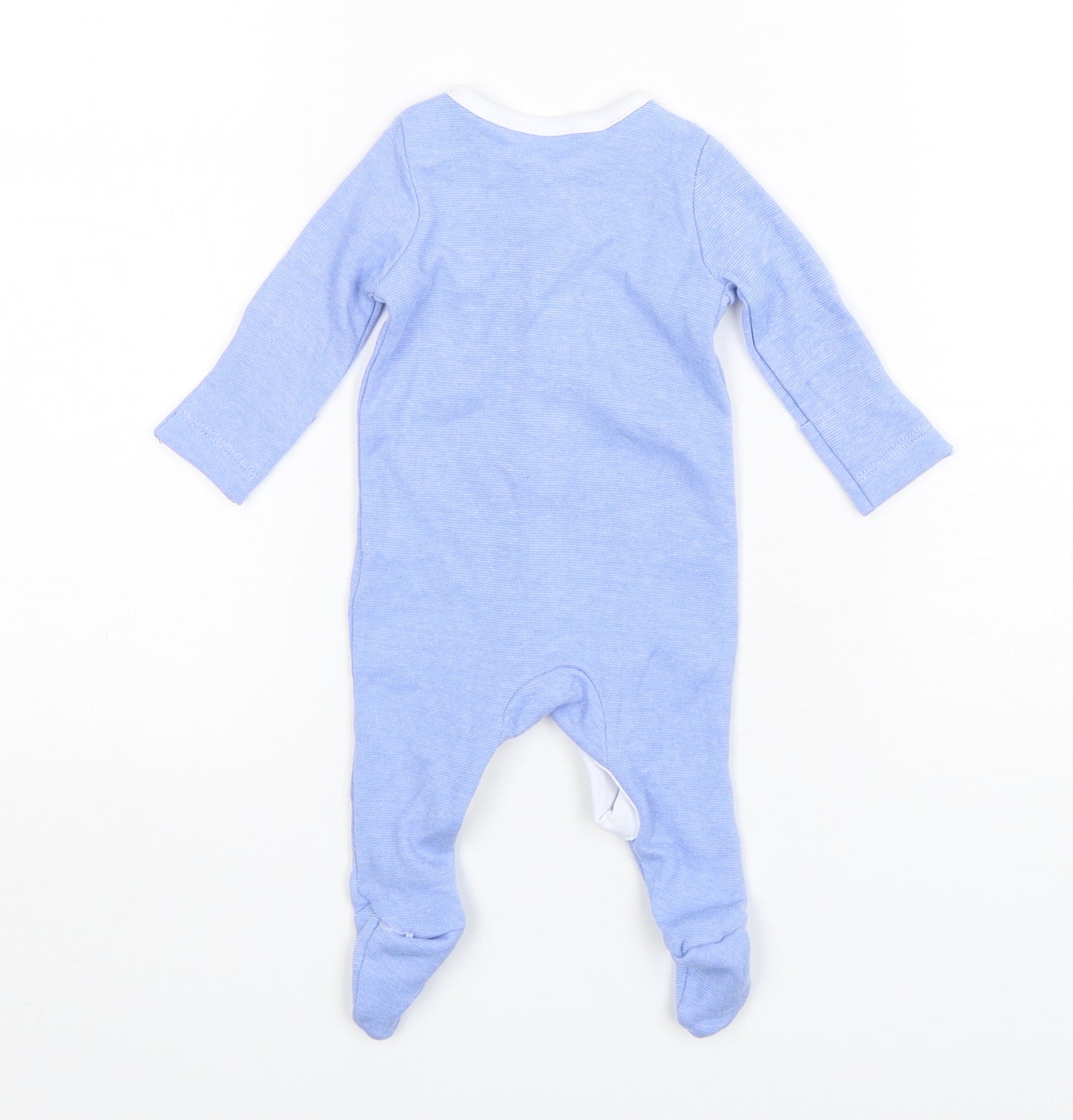 Dunnes Stores Boys Blue  Cotton Babygrow One-Piece Size Newborn  Snap